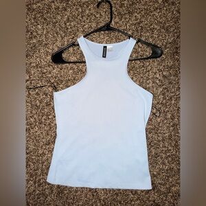 NWOT BABY BLUE HALTER TANK TOP